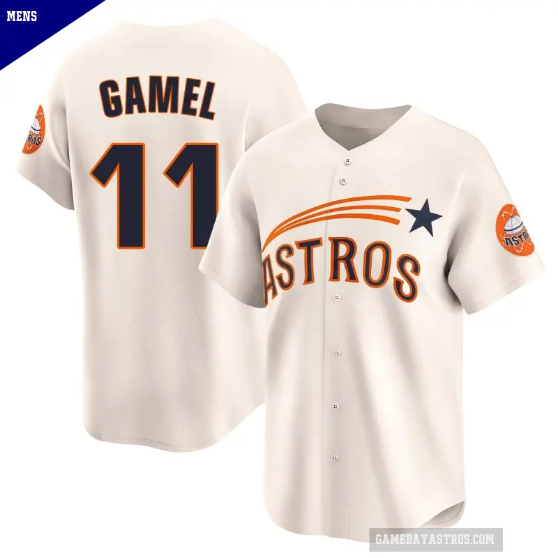 Men's No.11 Ben Gamel Houston Astros Cream Limited Throwback Cooperstown Collection Jersey