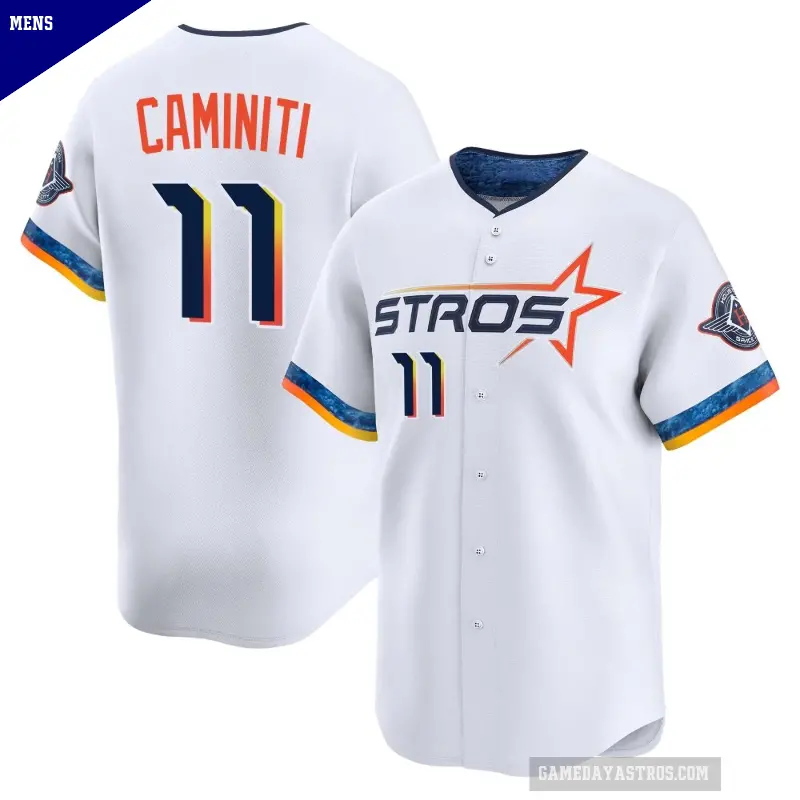 Men's No.11 Ken Caminiti Houston Astros White Limited 2025 City Connect Jersey