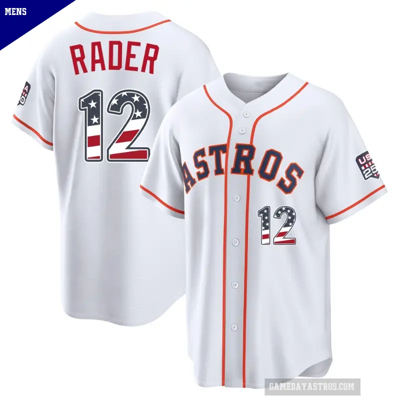 Men's No.12 Doug Rader Houston Astros White Limited USA 250 Fourth Of July Home Stadium Jersey