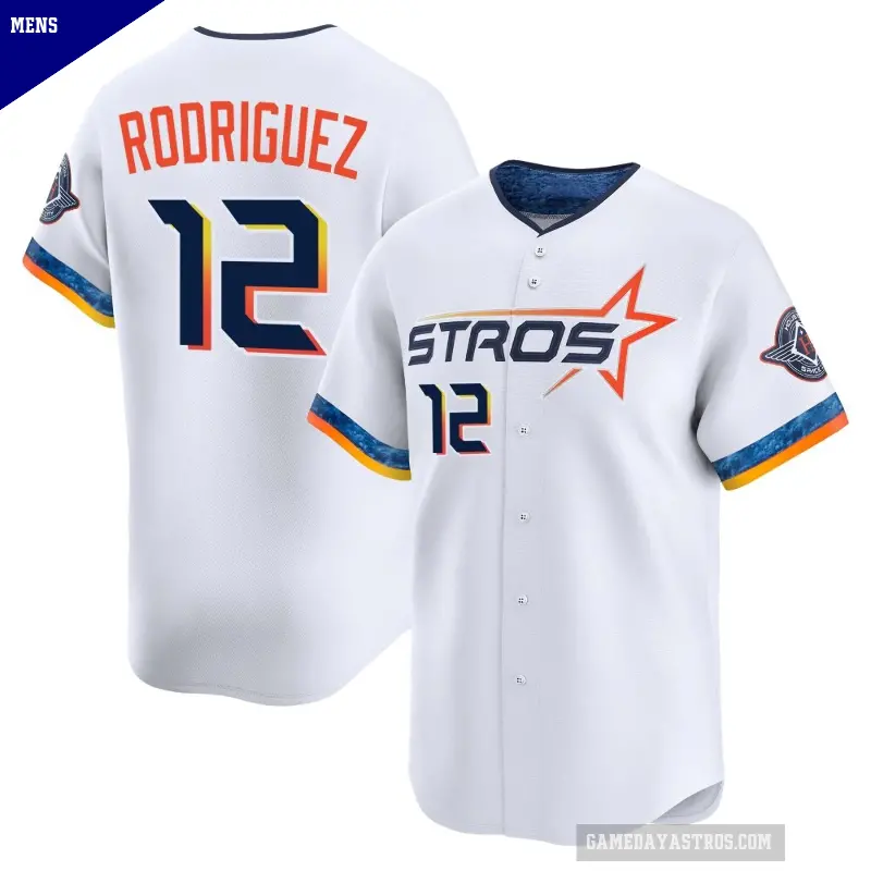 Men's No.12 Ivan Rodriguez Houston Astros White Limited 2025 City Connect Jersey