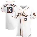 Men's No.13 J.J. Matijevic Houston Astros White Authentic Home Jersey