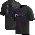 Men's No.14 Derek Bell Houston Astros Black Replica Holographic Alternate Jersey