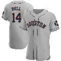Men's No.14 Derek Bell Houston Astros Gray Authentic Road Jersey