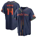 Men's No.14 Mauricio Dubon Houston Astros Navy Replica 2022 City Connect Jersey
