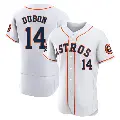 Men's No.14 Mauricio Dubon Houston Astros White Authentic 2022 World Series Champions Home Jersey