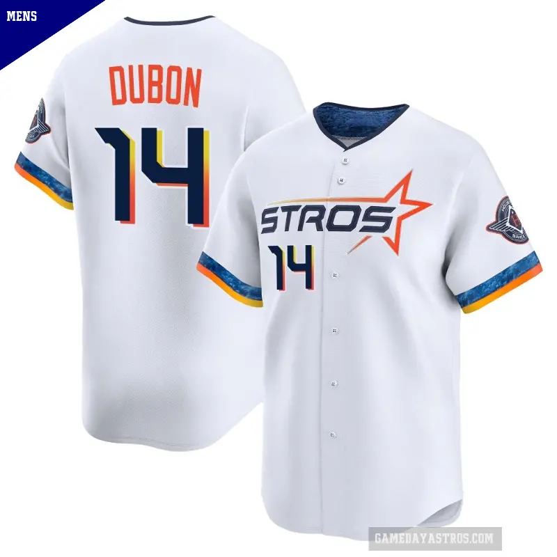 Men's No.14 Mauricio Dubon Houston Astros White Limited 2025 City Connect Jersey