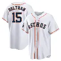 Men's No.15 Carlos Beltran Houston Astros White Replica 2022 World Series Champions Home Jersey