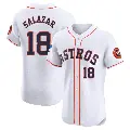 Men's No.18 Cesar Salazar Houston Astros White Elite Home Patch Jersey