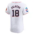 Men's No.18 Cesar Salazar Houston Astros White Elite Home Patch Jersey