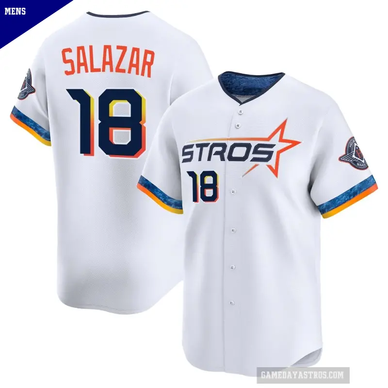 Men's No.18 Cesar Salazar Houston Astros White Limited 2025 City Connect Jersey