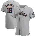 Men's No.18 Jason Castro Houston Astros Gray Authentic Road Jersey
