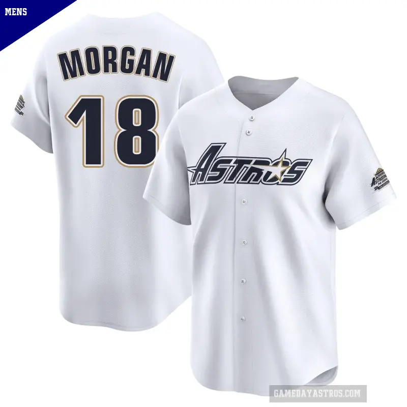 Men's No.18 Joe Morgan Houston Astros White Limited Throwback Cooperstown Collection Jersey