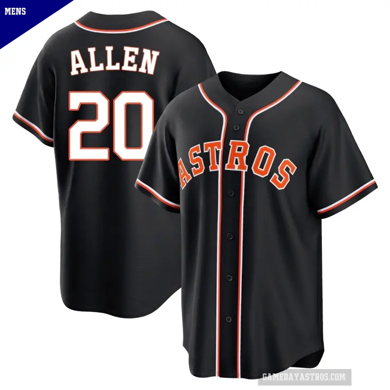Men's No.20 Nick Allen Houston Astros Black Replica Fashion Out Jersey