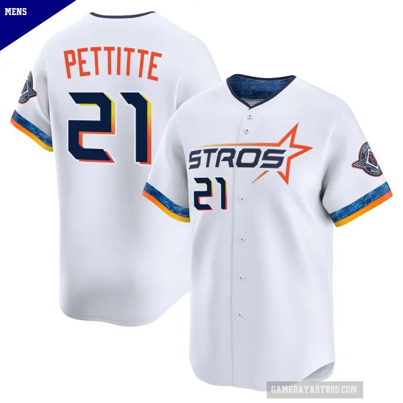 Men's No.21 Andy Pettitte Houston Astros White Limited 2025 City Connect Jersey