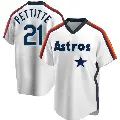 Men's No.21 Andy Pettitte Houston Astros White Replica Home Cooperstown Collection Team Jersey