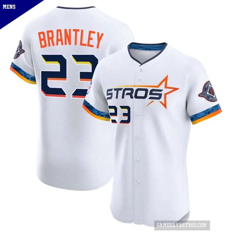 Men's No.23 Michael Brantley Houston Astros White Elite 2025 City Connect Jersey