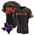 Men's No.24 Jimmy Wynn Houston Astros Black Authentic 2023 Space City Ready 2 Reign Flex Base Jersey