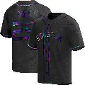 Men's No.25 Jose Cruz Jr. Houston Astros Black Replica Holographic Alternate Jersey