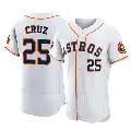 Men's No.25 Jose Cruz Jr. Houston Astros White Authentic 2022 World Series Home Jersey