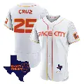 Men's No.25 Jose Cruz Jr. Houston Astros White Authentic 2023 Space City Ready 2 Reign Flex Base Jersey