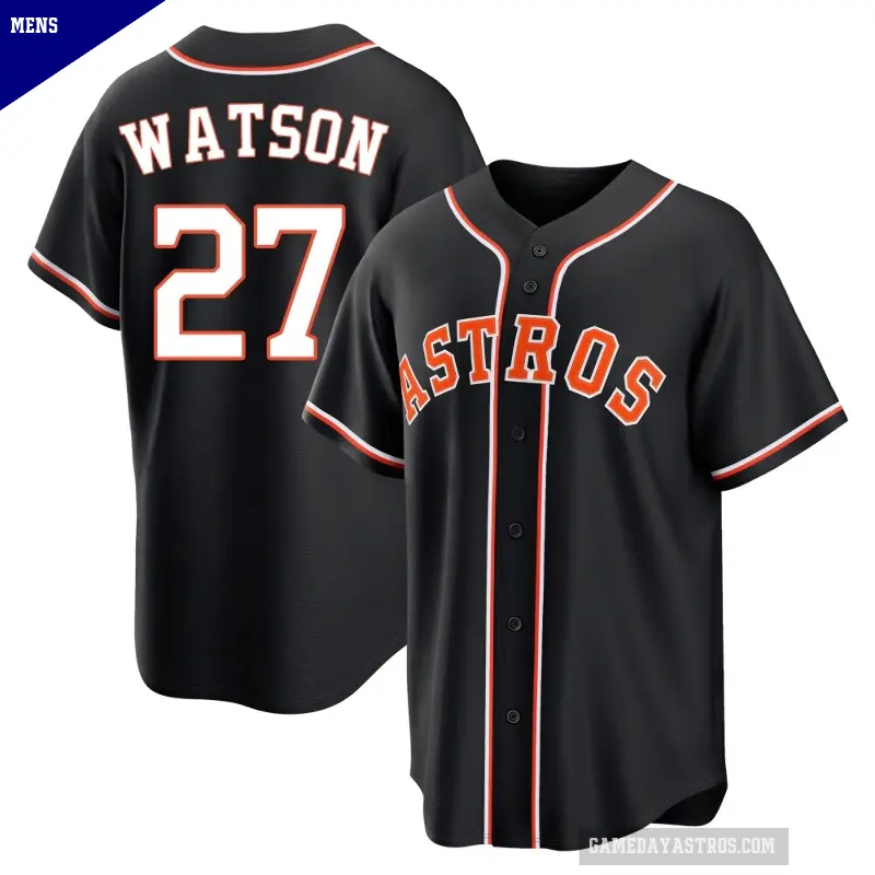 Men's No.27 Bob Watson Houston Astros Black Replica Fashion Out Jersey
