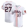 Men's No.27 Bob Watson Houston Astros White Elite Home Jersey