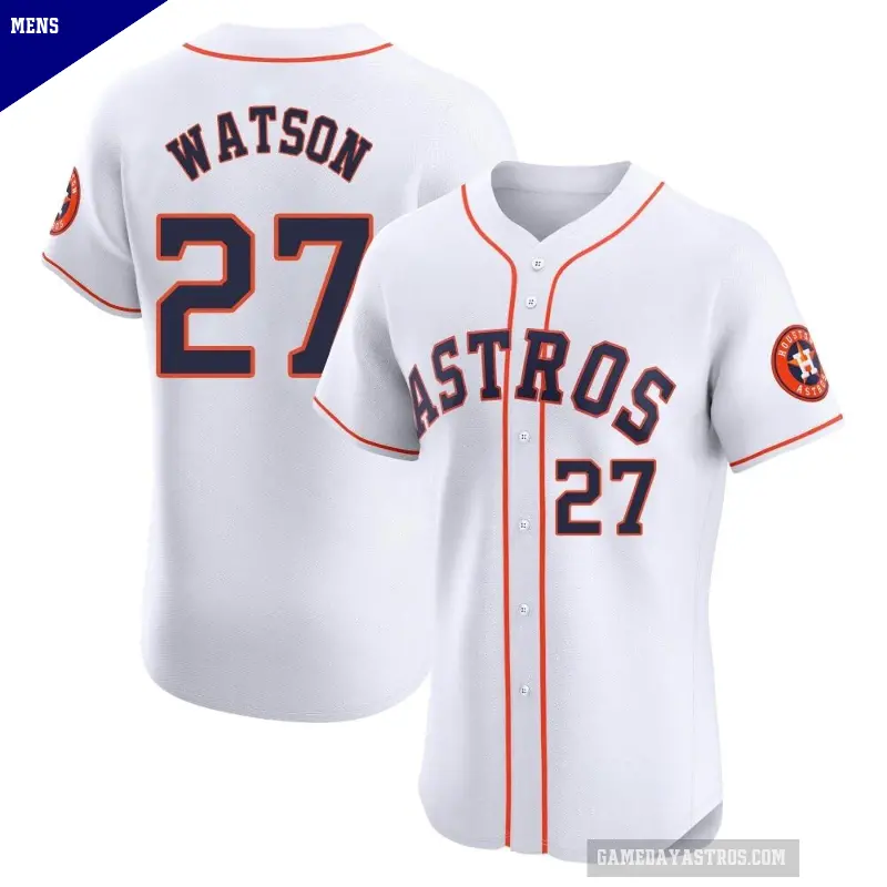 Men's No.27 Bob Watson Houston Astros White Elite Home Jersey