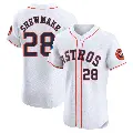 Men's No.28 Braden Shewmake Houston Astros White Elite Home Patch Jersey