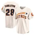 Men's No.28 Jon Singleton Houston Astros Cream Limited Throwback Cooperstown Collection Jersey