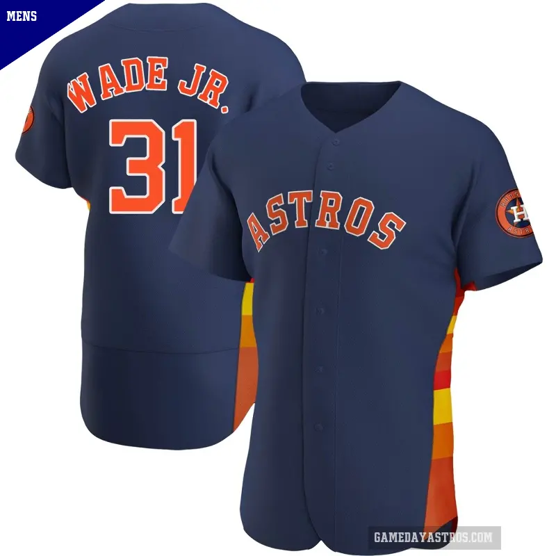 Men's No.31 LaMonte Wade Jr. Houston Astros Navy Authentic Alternate Jersey