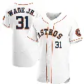 Men's No.31 LaMonte Wade Jr. Houston Astros White Authentic Home Jersey