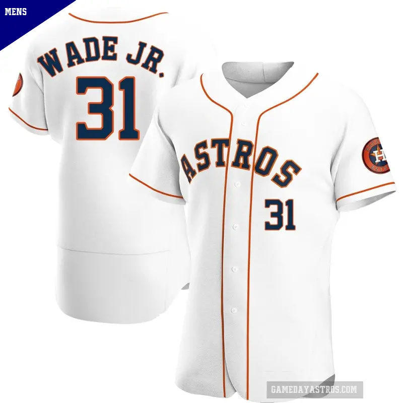 Men's No.31 LaMonte Wade Jr. Houston Astros White Authentic Home Jersey