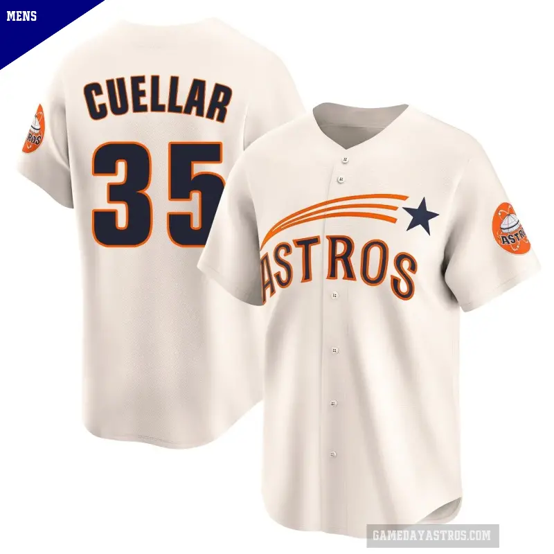 Men's No.35 Mike Cuellar Houston Astros Cream Limited Throwback Cooperstown Collection Jersey