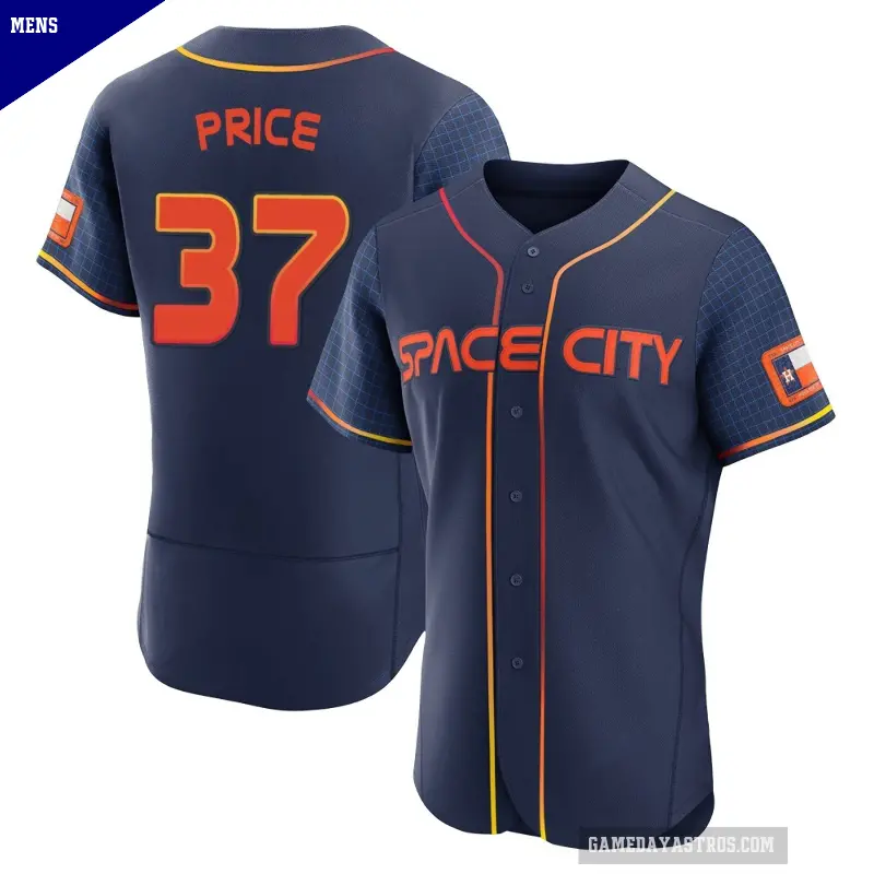 Men's No.37 Collin Price Houston Astros Navy Authentic 2022 City Connect Jersey