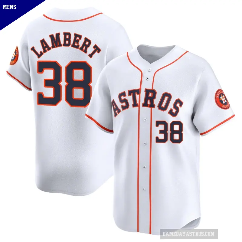 Men's No.38 Peter Lambert Houston Astros White Limited Home Jersey
