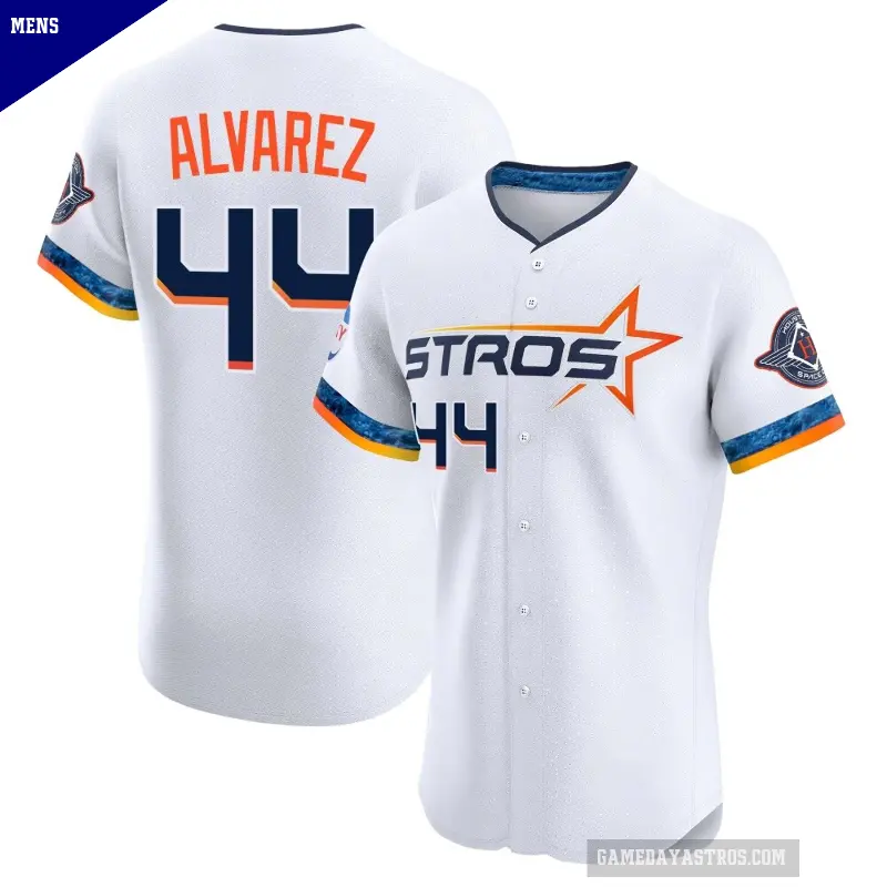 Men's No.44 Yordan Alvarez Houston Astros White Elite 2025 City Connect Jersey