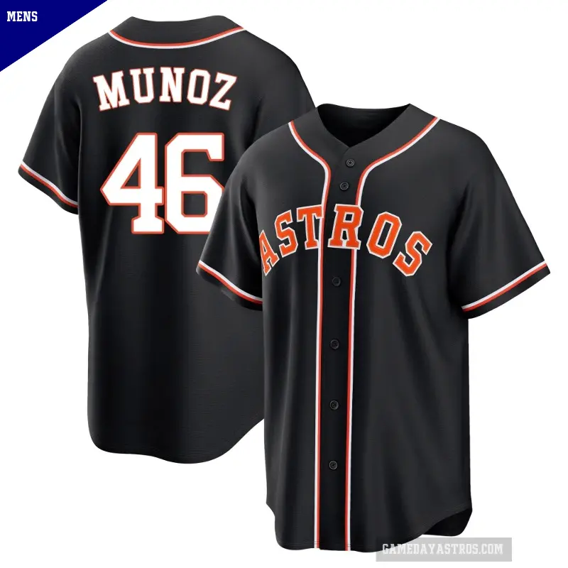 Men's No.46 Roddery Munoz Houston Astros Black Replica Fashion Out Jersey