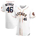 Men's No.46 Roddery Munoz Houston Astros White Authentic Home Jersey