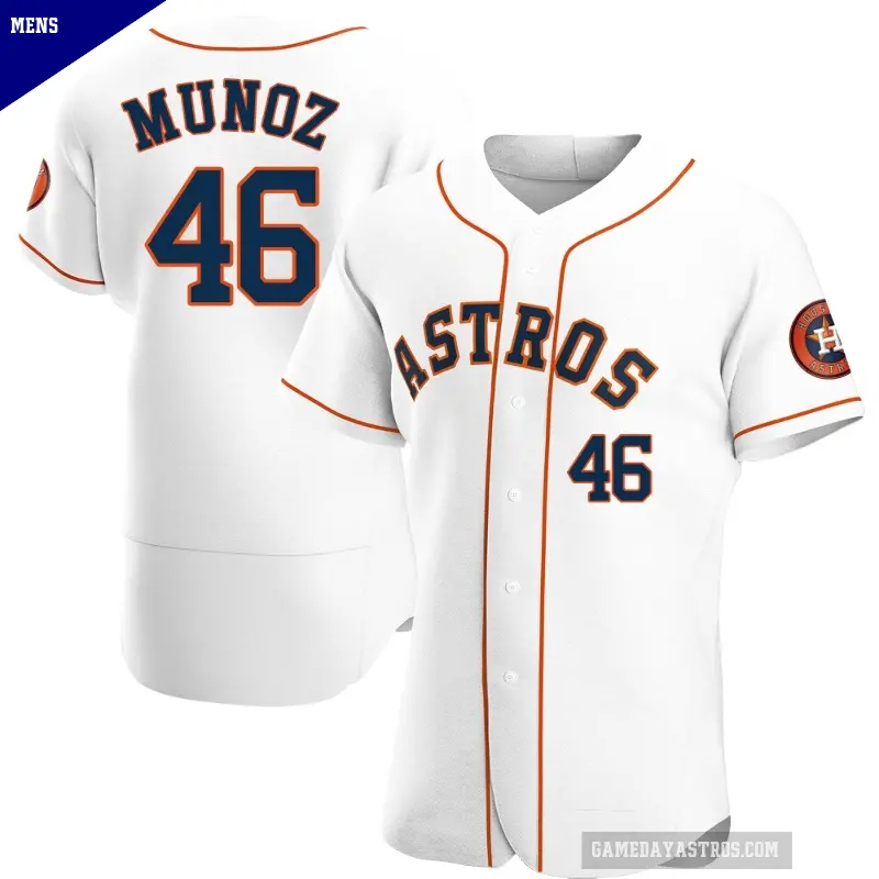 Men's No.46 Roddery Munoz Houston Astros White Authentic Home Jersey