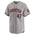 Men's No.47 Joaquin Andujar Houston Astros Gray Limited Away Jersey