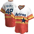 Men's No.48 Steven Okert Houston Astros White Replica Home Cooperstown Collection Jersey