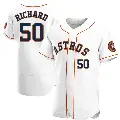 Men's No.50 J.R. Richard Houston Astros White Authentic Home Jersey