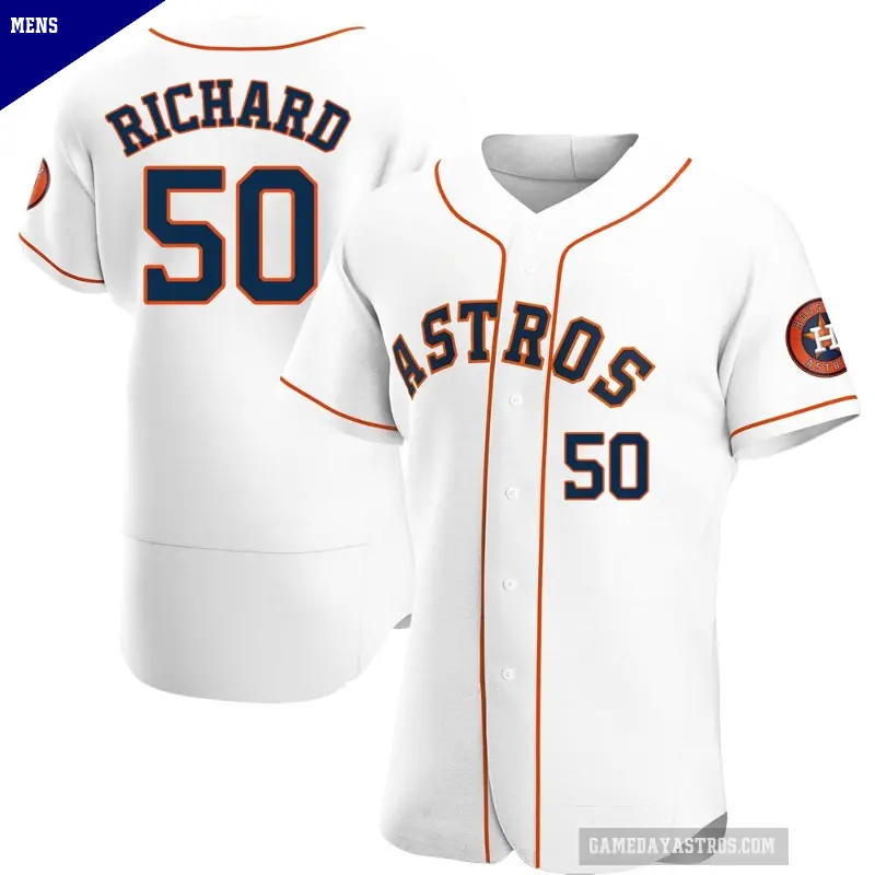 Men's No.50 J.R. Richard Houston Astros White Authentic Home Jersey