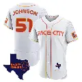 Men's No.51 Randy Johnson Houston Astros White Authentic 2023 Space City Ready 2 Reign Flex Base Jersey