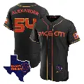 Men's No.54 Jason Alexander Houston Astros Black Authentic 2023 Space City Ready 2 Reign Flex Base Jersey