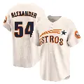Men's No.54 Jason Alexander Houston Astros Cream Limited Throwback Cooperstown Collection Jersey