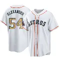 Men's No.54 Jason Alexander Houston Astros Gold Replica White 2023 Collection Jersey