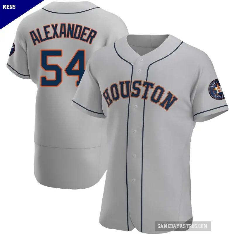 Men's No.54 Jason Alexander Houston Astros Gray Authentic Road Jersey