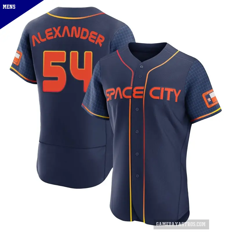 Men's No.54 Jason Alexander Houston Astros Navy Authentic 2022 City Connect Jersey