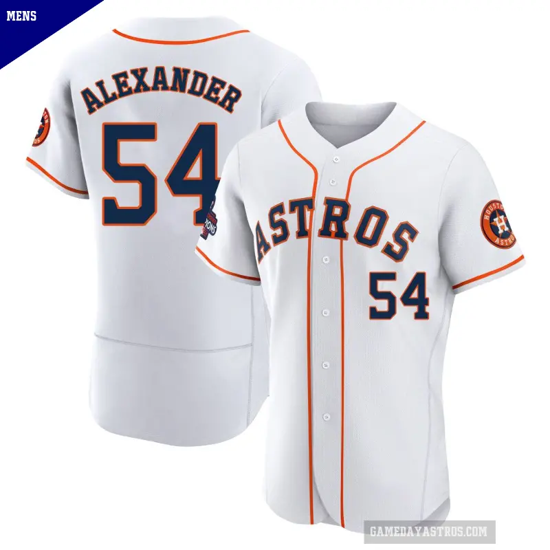 Men's No.54 Jason Alexander Houston Astros White Authentic 2022 World Series Champions Home Jersey